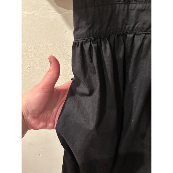 French Connection Black Puff Sleeve Midi Dress With V-Neckline & Tiered Skirt Wo - Picture 14 of 14